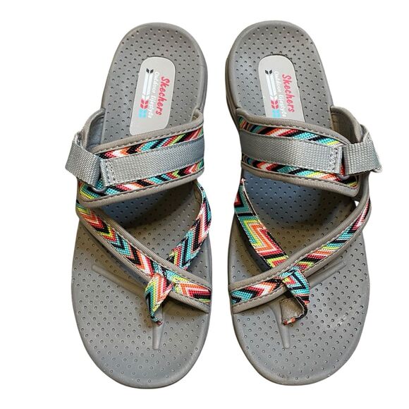 Skechers Thong Sandals Women 10 EU 40 Multicolor Strappy Adjustable Beach Casual - Picture 2 of 11